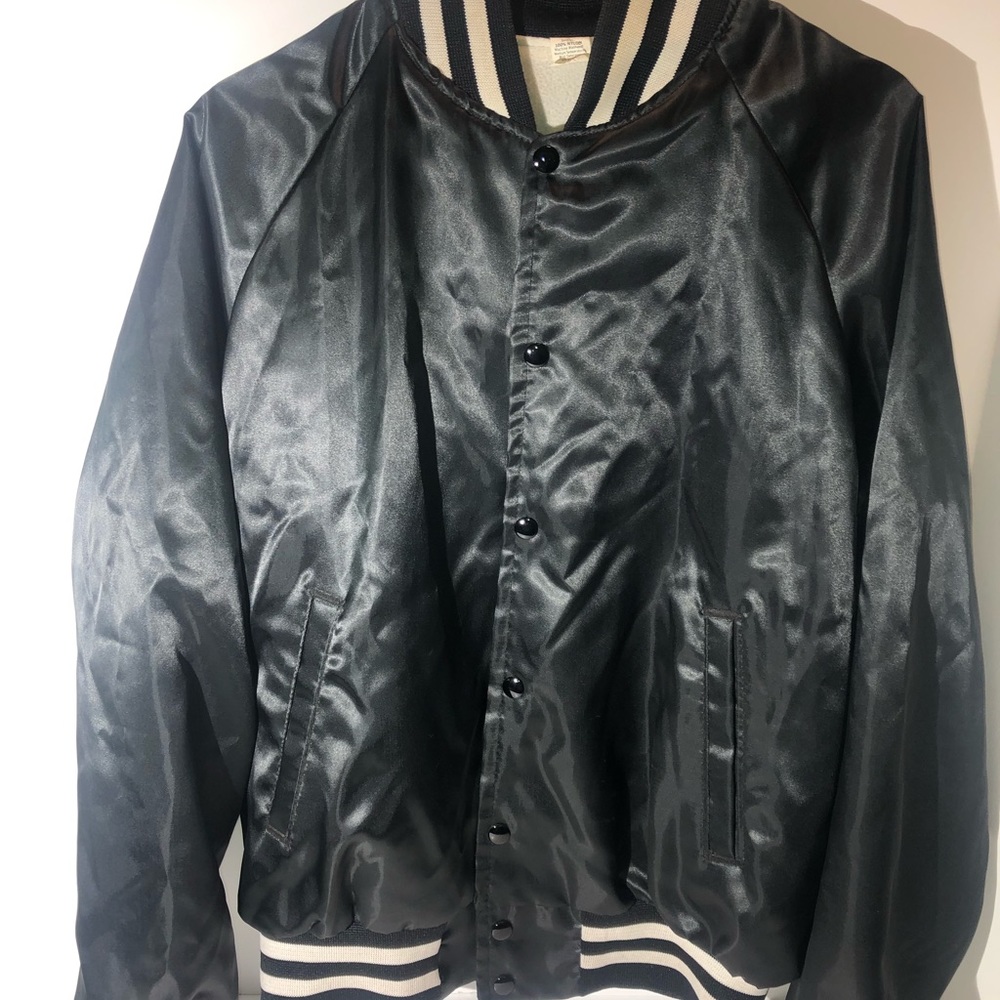 Vintage‎ men’s black satin jacket Large